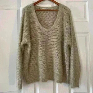 DKNY Heavy Open Knit Scoop Neck Sweater